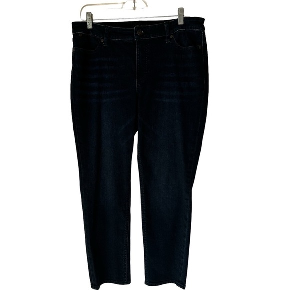 Talbots Flawless Five-Pocket Blue Denim Jeans, Slim Ankle, 12P - Picture 6 of 10